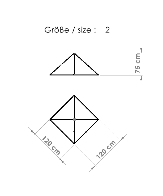 Energie-Pyramide Größe 2 (Kantenlänge 120 cm Höhe 75 cm)