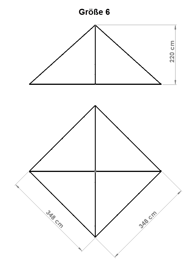 Energie-Pyramide Größe 6 (Kantenlänge 348 cm Höhe 220 cm)