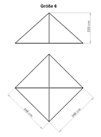 Energie-Pyramide Größe 6 (Kantenlänge 348 cm Höhe 220 cm)